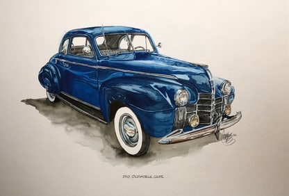 Carlos "1940 Oldsmobile Coupe" Signed Original