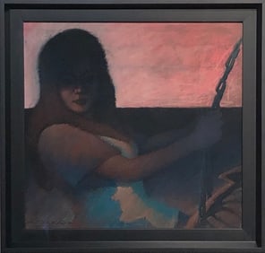 Jorn Fox (Untitled - Woman on a Swing) Signed Original Pastel