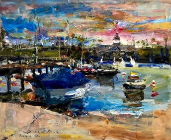 Jorn Fox (Balboa Pavillion) Signed Original Acrylic - Impressionist