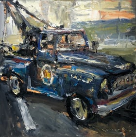 Jorn Fox "Need a Tow?" Signed Original Oil