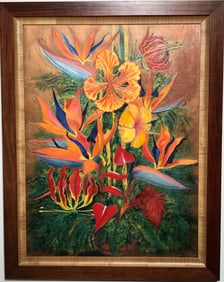 Ione Citrin "Tropical Bouquet" Signed Oil on Canvas
