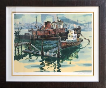 David Solomon (Tug Boats) Lithograph Limited Edition