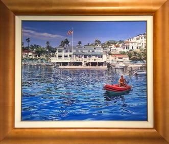 Ruth Mayer "Catalina Tuna Club" Signed Mixed Media LE