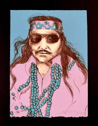 R.C. Gorman "Self Portrait" Signed Original Stone Litho LE (1973) - VERY RARE