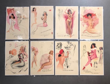 Earl Mac Therson (8 Pin-Up Ladies - Vintage Calendar Pages) Lithographs