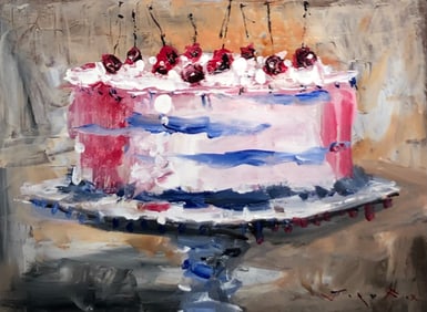 Jorn Fox (Cake w/Cherries On Top) Signed Orignal Acrylic