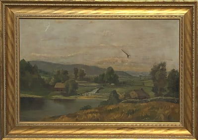 L.L. (Landscape - Circa 1895) Signed Original Oil