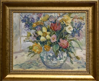 Joan Murphy "Bouquet At Tavern On The Green" Signed Original Oil