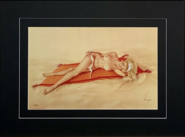 Alberto Vargas "I'm Not Afraid of Getting Burned - Are You?" Hand-Signed Lithograph (1981)