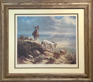 Olaf Wieghorst "Water Ahead" Signed Lithograph LE