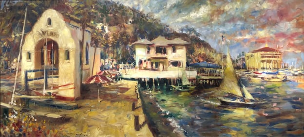 Jorn Fox "Catalina Days" Signed Original Oil