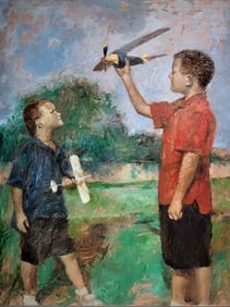 Jorn Fox Signed Embellished Giclee on Canvas