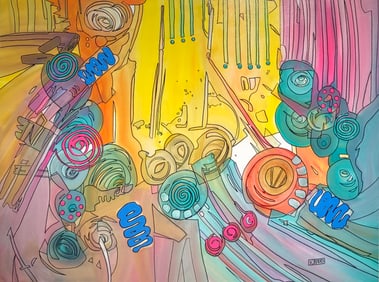 Kimm Byers "Let the Show Begin" Signed Original Acrylic