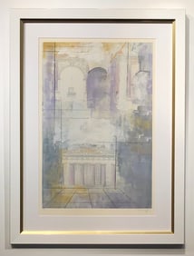 Kamy Deljou "Parthenon" Signed Orig Monoprint LE