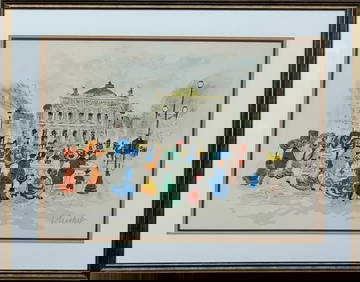 Urbain Houchet "Paris Opera" Signed Lithograph (1 of 5)