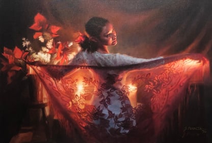 Joann Peralta "Spanish Shawl" Signed Giclee w/COA