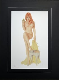 Alberto Vargas "Does This Look Like a Nice Spot For a Picnic, Mr. Morton?" Hand-Signed Lithograph