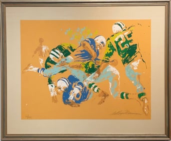 LeRoy Neiman "Orange Football" Signed Serigraph LE w/COA