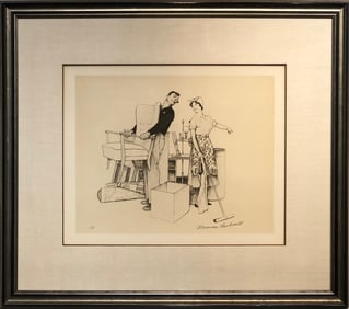 Norman Rockwell "Settling In" Signed Lithograph AP
