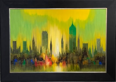 Heinz Munnich (Untitled - Cityscape) Signed Oil