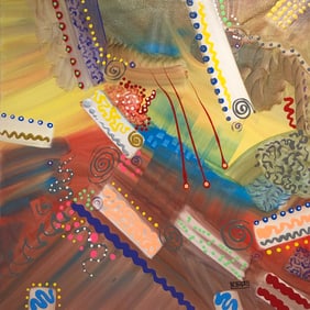 Kimm Byers "Space Rocks Incoming" Signed Original Acrylic