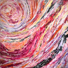 Barbara Owens "Harvest Moon" Signed Original Acrylic