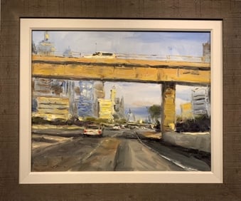 Jorn Fox Impressionist Signed Oil and Acrylic on Canvas