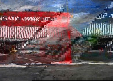 Jorn Fox Impressionist Signed Oil and Acrylic on Canvas