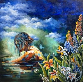 Madi Salehi (Untitled - Figurative) Signed Original Acrylic