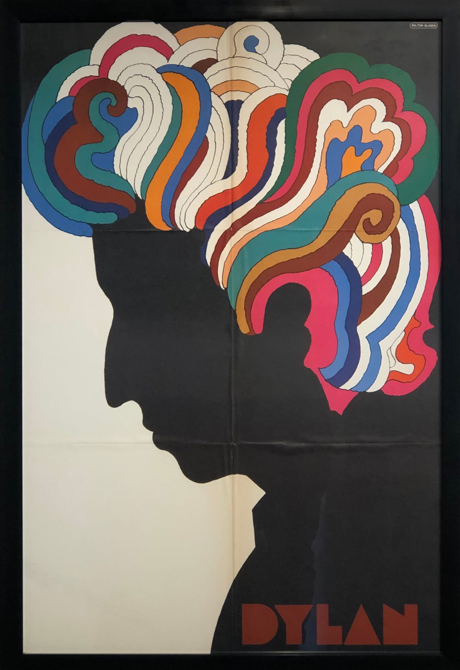 Milton Glaser (Bob Dylan - 1966 Vintage Lithograph): Artist: Milton Glaser Title: Bob Dylan - 1966 Vintage Poster Medium: Lithograph on Paper Art Dimensions: 33 H x 22 W x 2 D inches Framed Dimensions: 35 H x 24 W inches