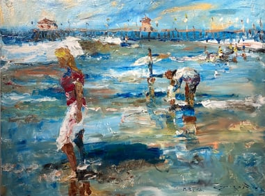 Jorn Fox (Huntington Beach Pier) Signed Original Arcylic