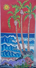 Kimm Byers "Surfing Hawaii" Original Acrylic on Canvas