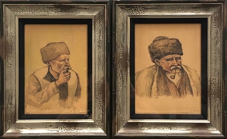 Tvorozhnikov, In the Style, Signed Watercolor, Set of 2