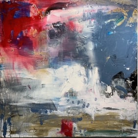 Jorn Fox Abstract Oil and Acrylic on Canvas Signed