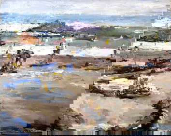 Jorn Fox (Impressionist - Beach Scene) Signed Original Oil