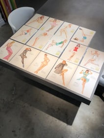 Alberto Vargas (14 Vintage Varga Girl Calendar Pics - 1945/1948) Lithograph