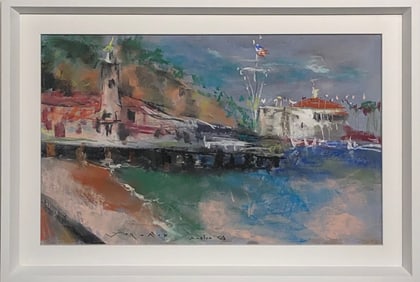 Jorn Fox (Untitled - Avalon, CA) Signed Original Pastel - Impressionist