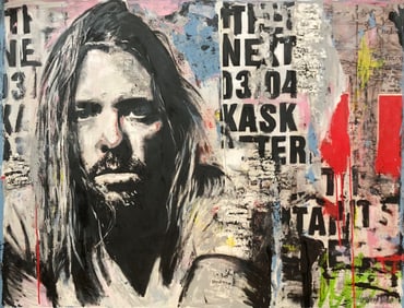 Yasemen Asad (Taylor Hawkins) Signed Original Mixed Media