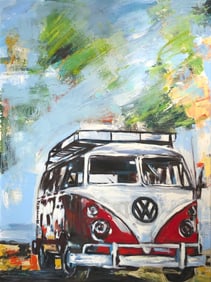 Yasemen Asad "Coastal Vibe II" Signed Original Mixed Media