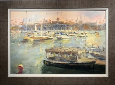 Jorn Fox Impressionist Signed Oil and Acrylic on Canvas