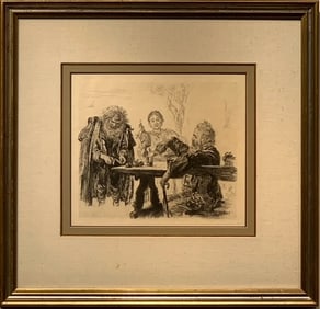 Adolph Menzel Plate Signed Etching