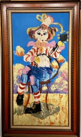 Paul Blaine Henrie "Banjo Blues" Signed Original Oil