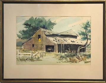 Jake Lee "The Girl in the Window" Signed Original Watercolor