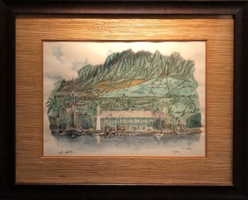 Glenn B Martin "Pioneer Inn" Signed Lithograph