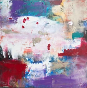 Jorn Fox Abstract Oil on Canvas Signed