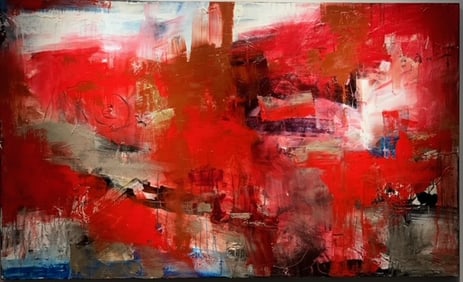 Jorn Fox Abstract Signed Original Oil and Acrylic