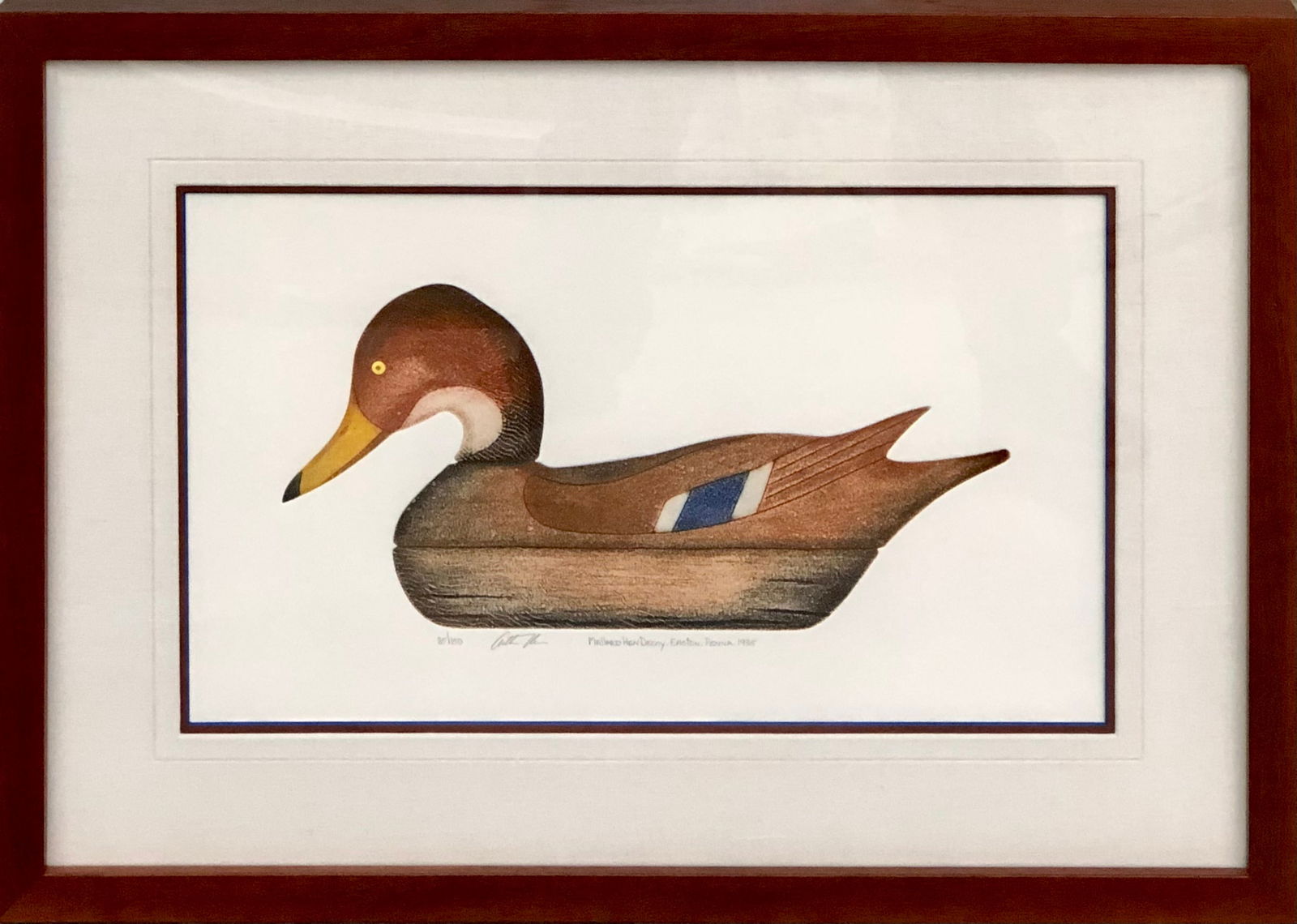 Arthur Nevin "Mallard Hen Decoy" Hand-Colored Etching Signed (1 of 4)