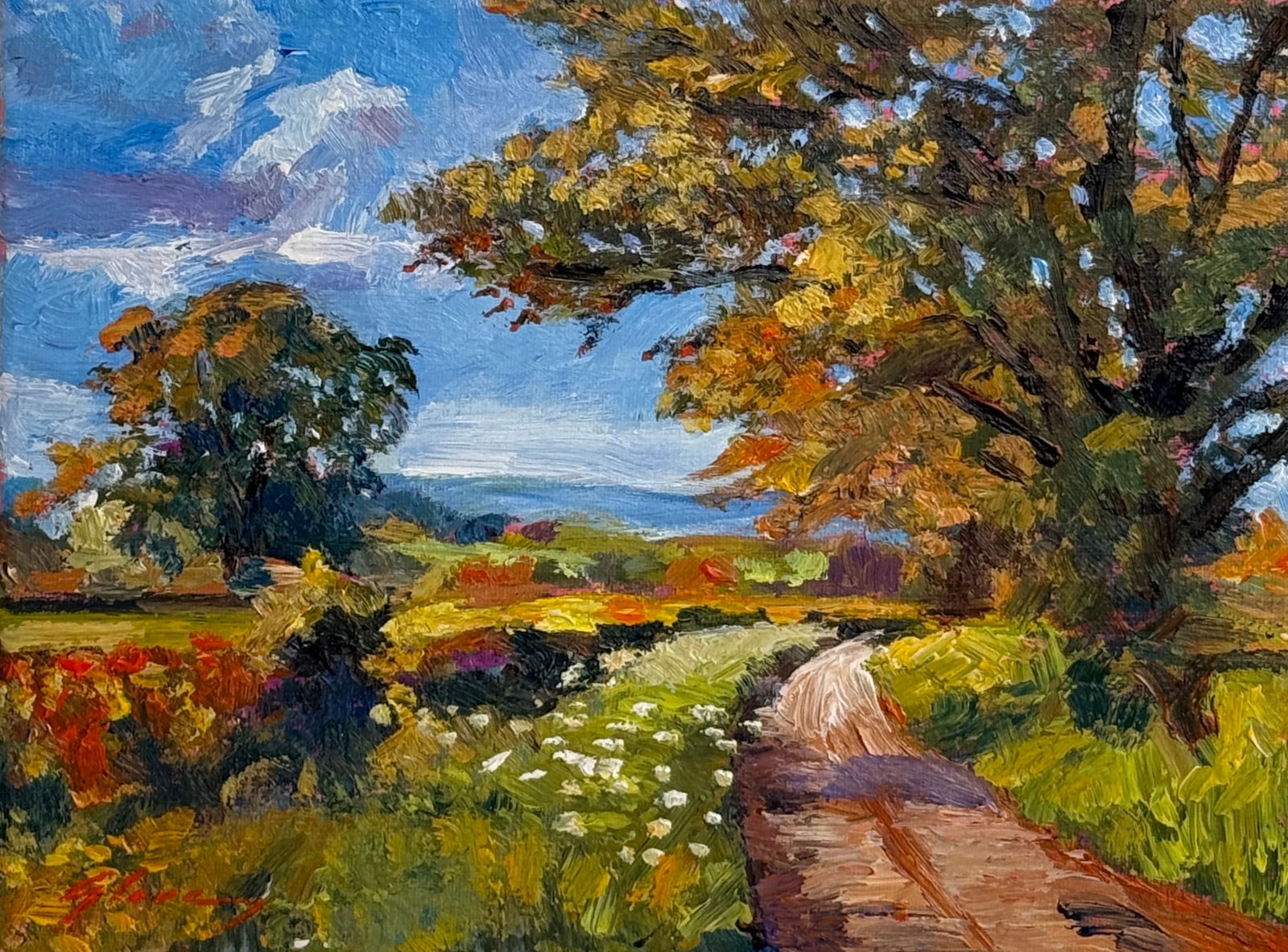 David Lloyd Glover "A September Country Sunday" Signed Original Acrylic (1 of 5)