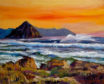 David Lloyd Glover "Sunset Central Coast" Signed Original Oil