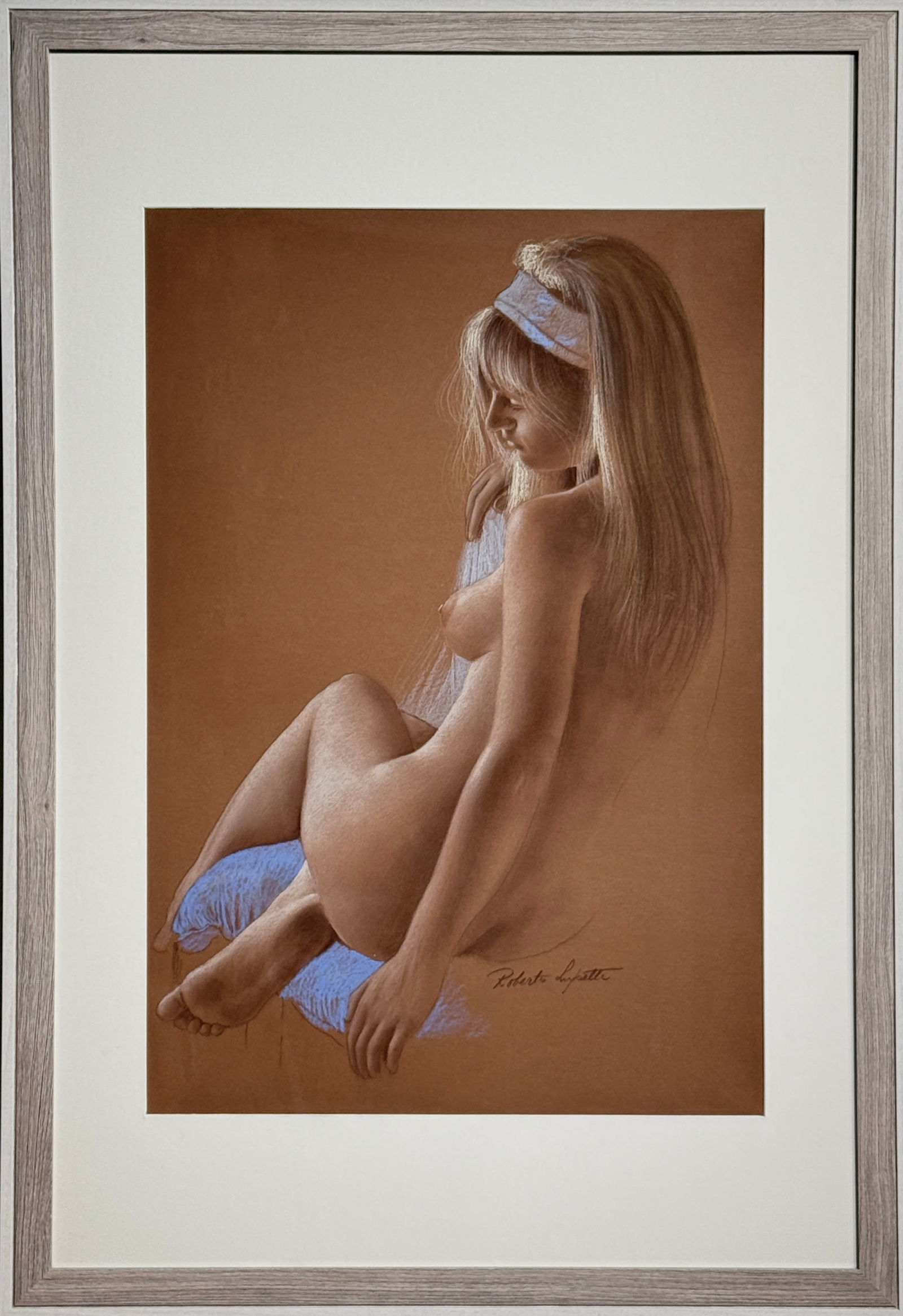 Roberto Lupetti Extremely Rare Signed Original Pastel